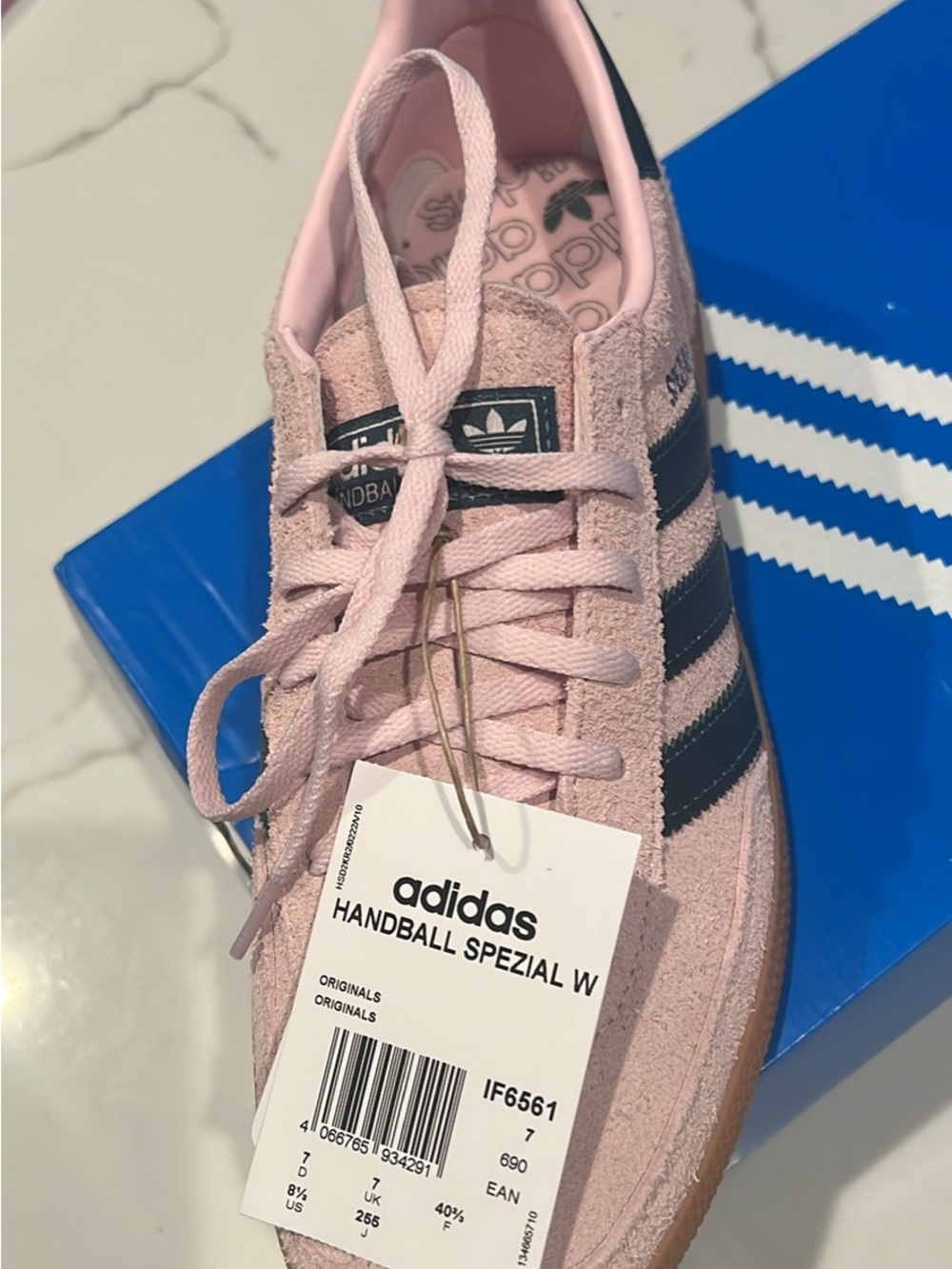 adidas Handball Spezial W Pink with Navy Stripes